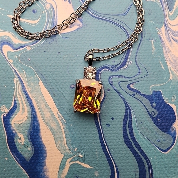 Citrine yellow gemstone necklace November Birthstone - Picture 5 of 10